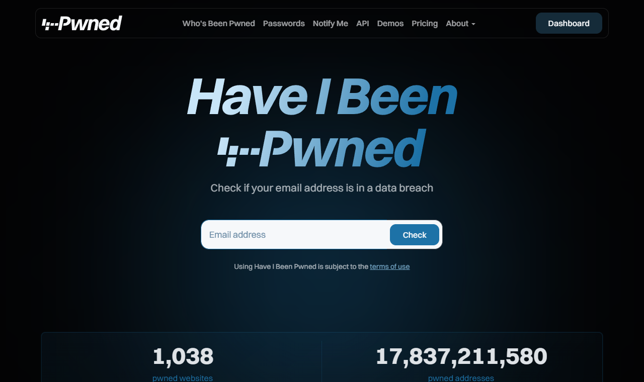 Have I Been Pwned, où vous pouvez vérifier si votre adresse e-mail figure dans une fuite connue